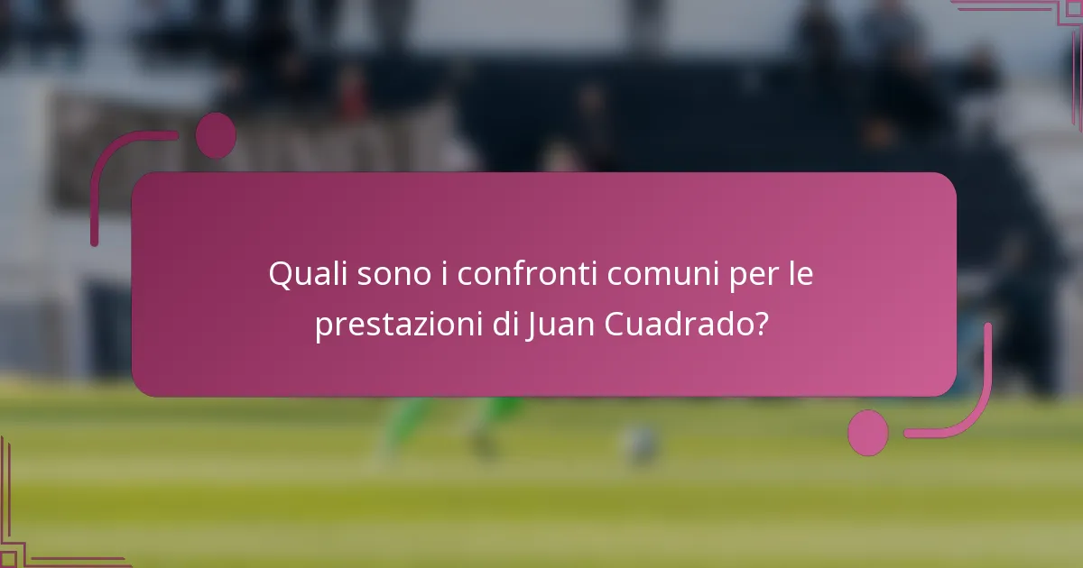Quali sono i confronti comuni per le prestazioni di Juan Cuadrado?